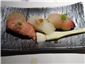 sushi of toro tuna, turbot and horse mackerel